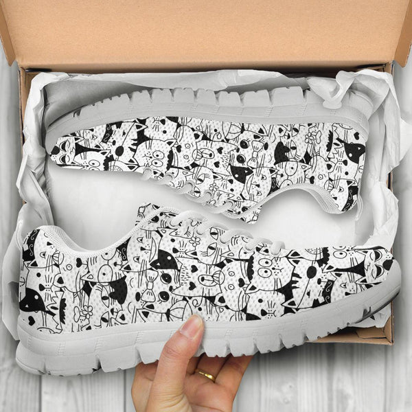 Comic Cats - Women's Sneakers-Sneakers-I love Veterinary