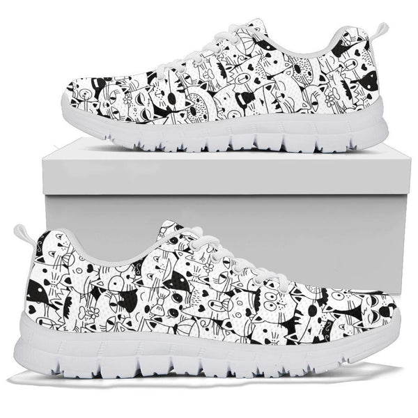 Comic Cats - Women's Sneakers-Sneakers-I love Veterinary