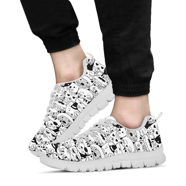 Comic Cats - Women's Sneakers-Sneakers-I love Veterinary