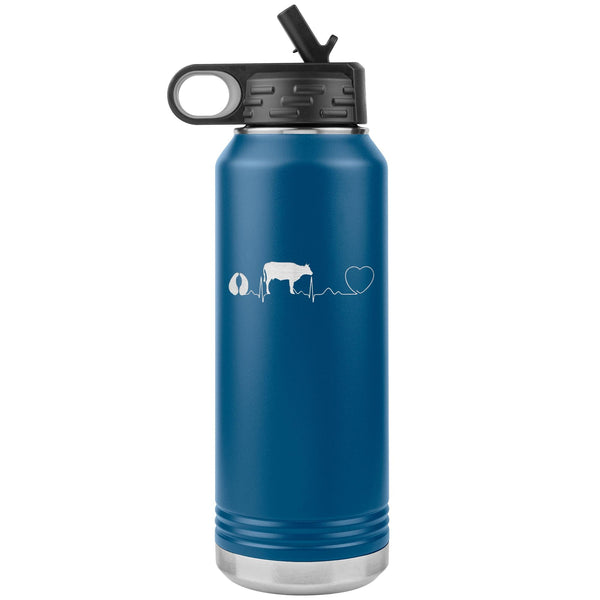 Cow pulse Water Bottle Tumbler 32 oz-Water Bottle Tumbler-I love Veterinary