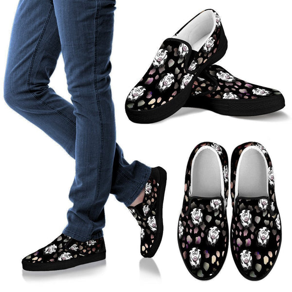 Crazy Cows Women's Slip Ons-Slip Ons-I love Veterinary