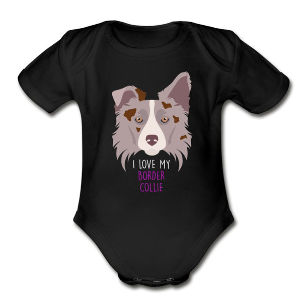 Custom Border Collie Organic Short Sleeve Baby Bodysuit-Organic Short Sleeve Baby Bodysuit | Spreadshirt 401-I love Veterinary