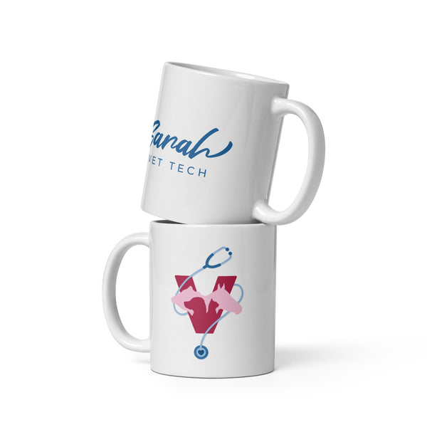 Custom Name Vet White glossy mug-White Glossy Mug-I love Veterinary