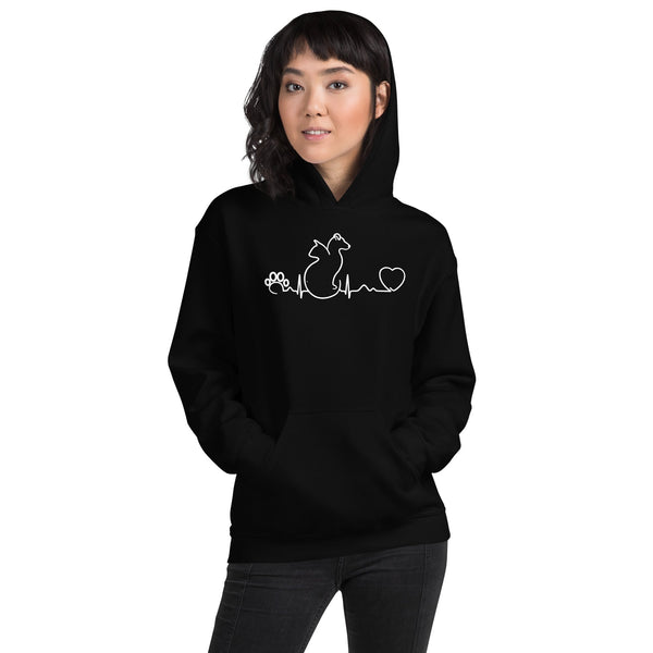 Dog and Cat Heartbeat Unisex Hoodie-Unisex Hoodie | Gildan 18500-I love Veterinary