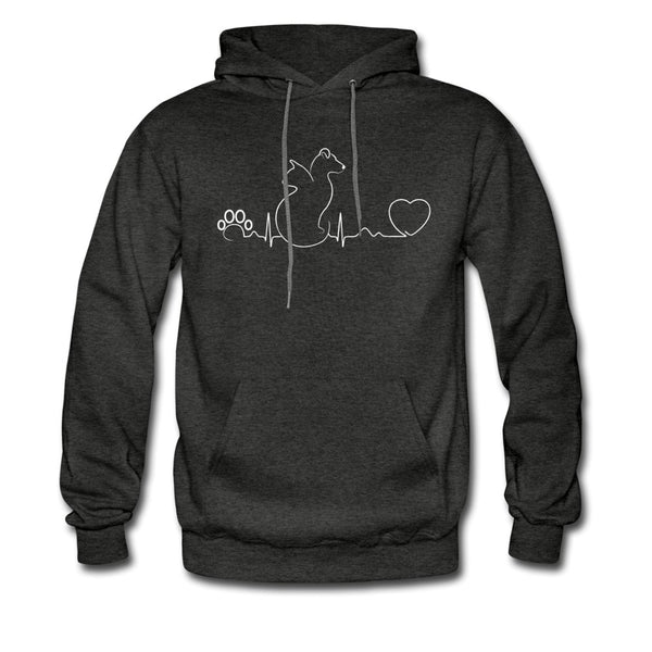 Dog and cat heartbeat Unisex Hoodie-Men's Hoodie | Hanes P170-I love Veterinary