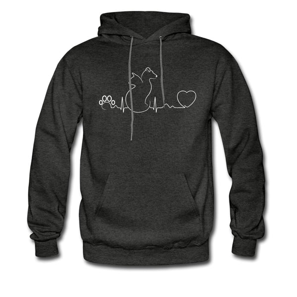 Dog and cat heartbeat Unisex Hoodie-Men's Hoodie | Hanes P170-I love Veterinary