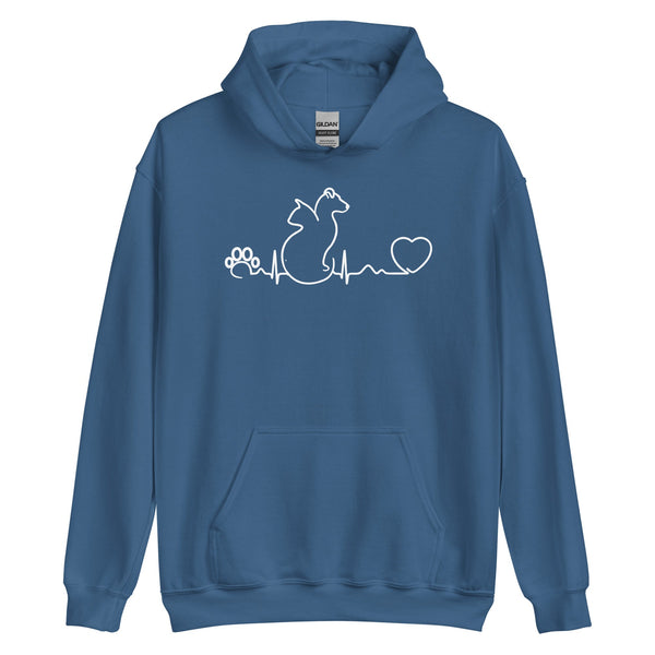 Dog and cat heartbeat Unisex Hoodie-Unisex Hoodie | Gildan 18500-I love Veterinary