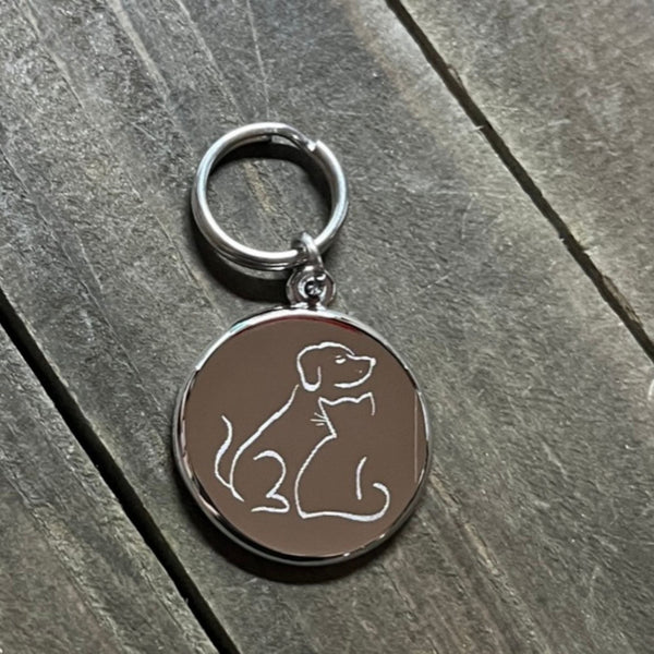 Dog and Cat Silhouettes - Stethoscope tag-Stethoscope tag-I love Veterinary
