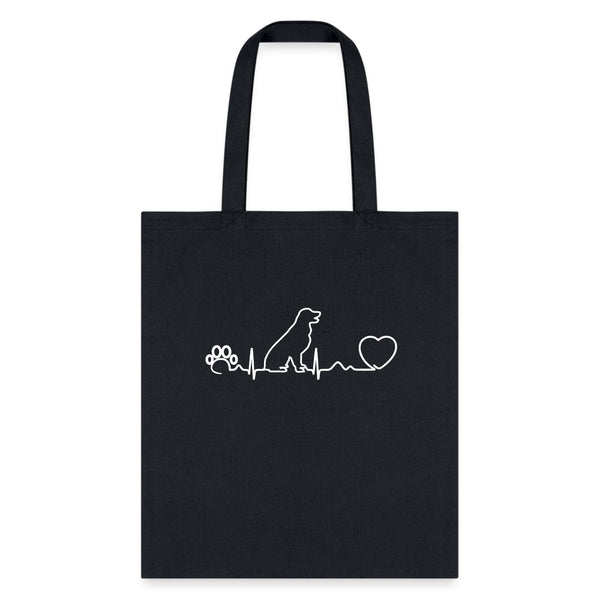 Dog heartbeat Cotton Tote Bag-Tote Bag | Q-Tees Q800-I love Veterinary