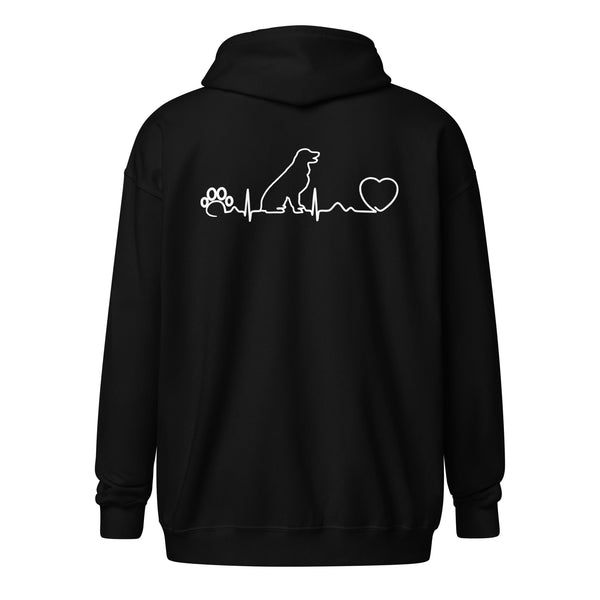 Dog heartbeat Unisex heavy blend zip hoodie-Unisex Heavy Blend Zip Hoodie | Gildan 18600-I love Veterinary