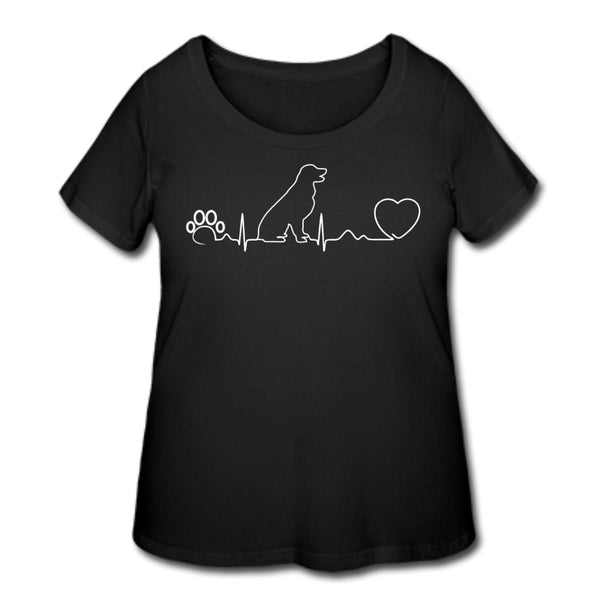 Dog heartbeat Women's Curvy T-shirt-Women’s Curvy T-Shirt | LAT 3804-I love Veterinary