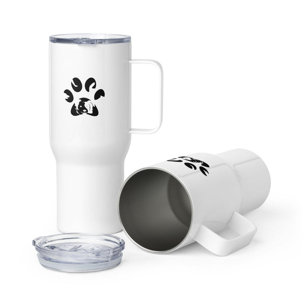 Dog Pawprint Travel mug with a handle-Travel Mug with a Handle-I love Veterinary