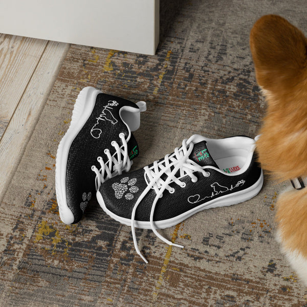 Dog Pulse with Paw Print Women's athletic shoes-Women's Athletic Shoes-I love Veterinary