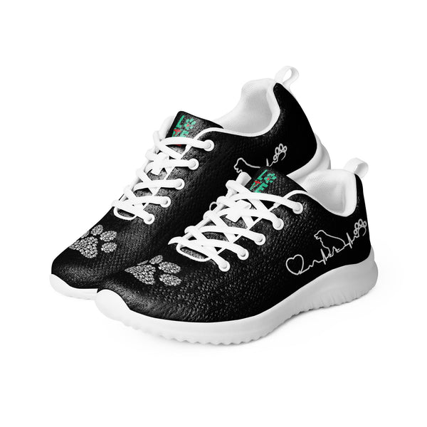 Dog Pulse with Paw Print Women's athletic shoes-Women's Athletic Shoes-I love Veterinary