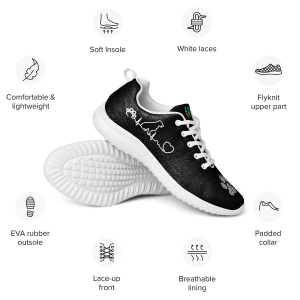 Dog Pulse with Paw Print Women's athletic shoes-Women's Athletic Shoes-I love Veterinary