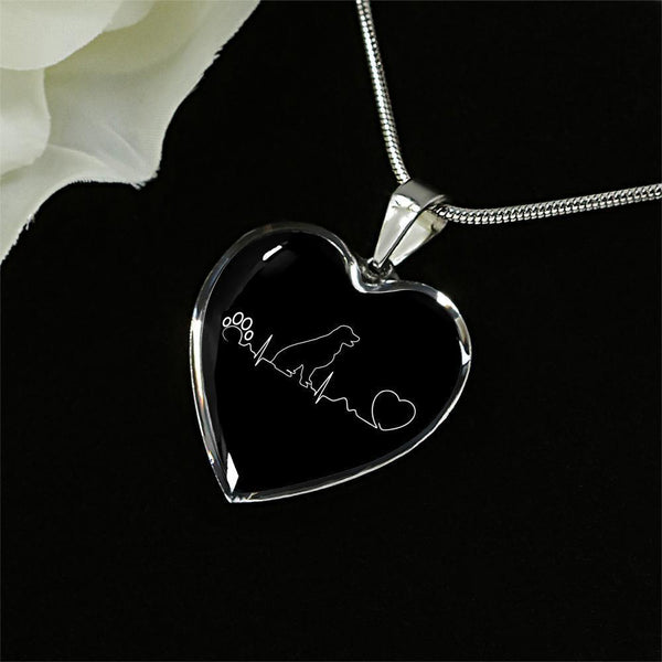 Dog Veterinarian Jewelry Gift Luxury Heart Necklace - Dog heartbeat-Necklace-I love Veterinary