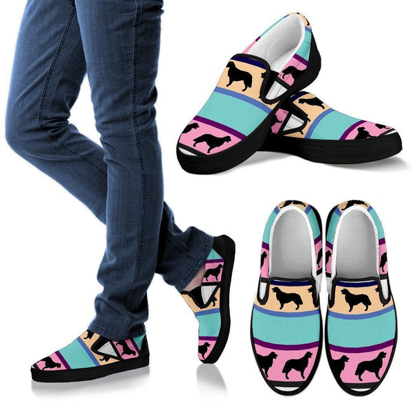 Dogs Pattern Women's Slip Ons-Slip Ons-I love Veterinary