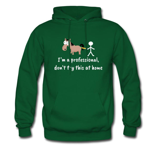 Don't try this at home Unisex Hoodie-Men's Hoodie | Hanes P170-I love Veterinary