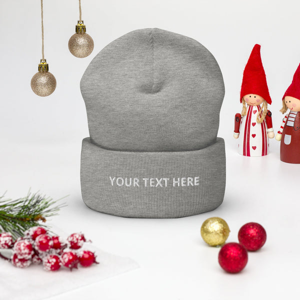 Embroidered Cuffed Beanie with your text-Yupoong Cuffed Beanie 1501KC-I love Veterinary