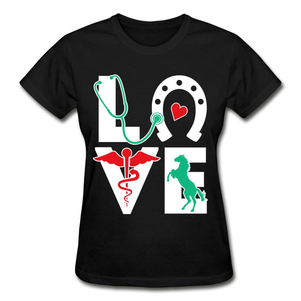 Equine Love Gildan Ultra Cotton Ladies T-Shirt-Ultra Cotton Ladies T-Shirt | Gildan G200L-I love Veterinary