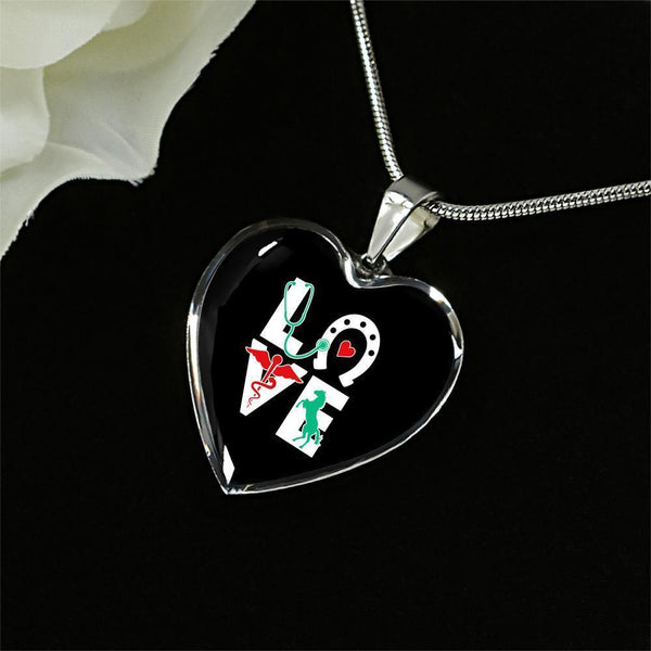 Equine Veterinarian Jewelry Gift Luxury Heart Necklace - Equine Love-Necklace-I love Veterinary