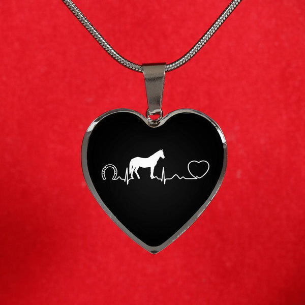 Equine Veterinarian Jewelry Gift Luxury Heart Necklace - Horse pulse-Necklace-I love Veterinary