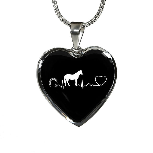 Equine Veterinarian Jewelry Gift Luxury Heart Necklace - Horse pulse-Necklace-I love Veterinary