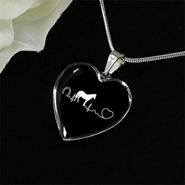 Equine Veterinarian Jewelry Gift Luxury Heart Necklace - Horse pulse-Necklace-I love Veterinary