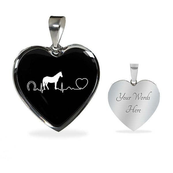 Equine Veterinarian Jewelry Gift Luxury Heart Necklace - Horse pulse-Necklace-I love Veterinary