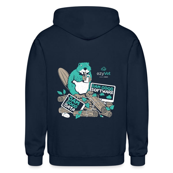 ezyVet Beaver Zip Hoodie-Heavy Blend Adult Zip Hoodie | Gildan G18600-I love Veterinary