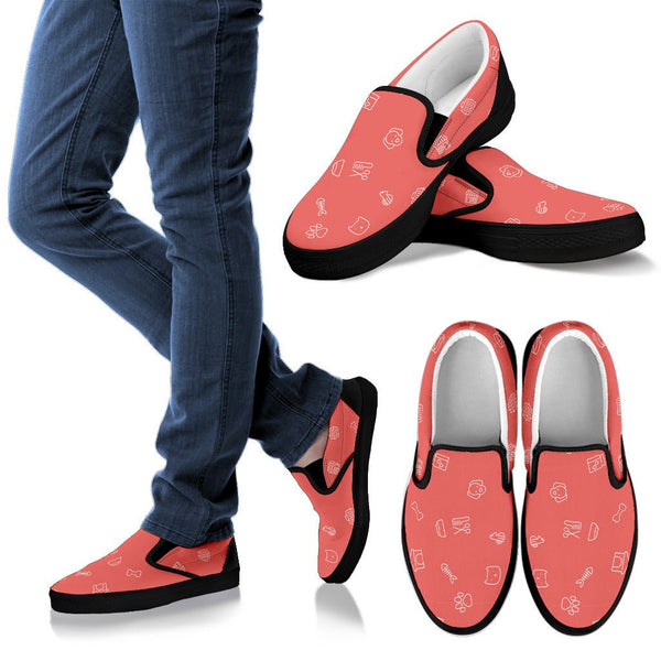 ezyVet Everyday Pattern Women's Slip Ons-Slip Ons-I love Veterinary