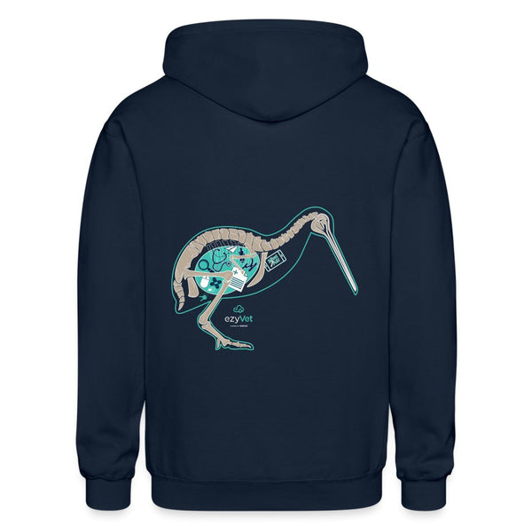 ezyVet Kiwi Zip Hoodie-Heavy Blend Adult Zip Hoodie | Gildan G18600-I love Veterinary