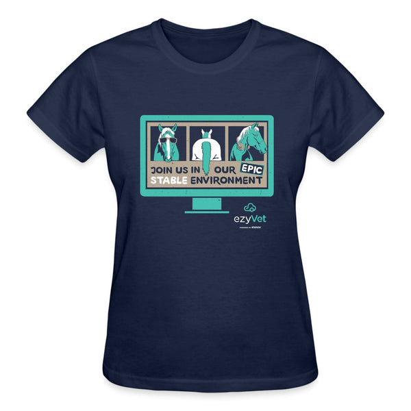 ezyVet Stable Ladies T-Shirt-Ultra Cotton Ladies T-Shirt | Gildan G200L-I love Veterinary