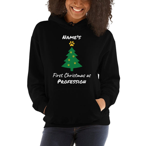 First Christmas As - Personalizable Unisex Hoodie-Unisex Hoodie | Gildan 18500-I love Veterinary