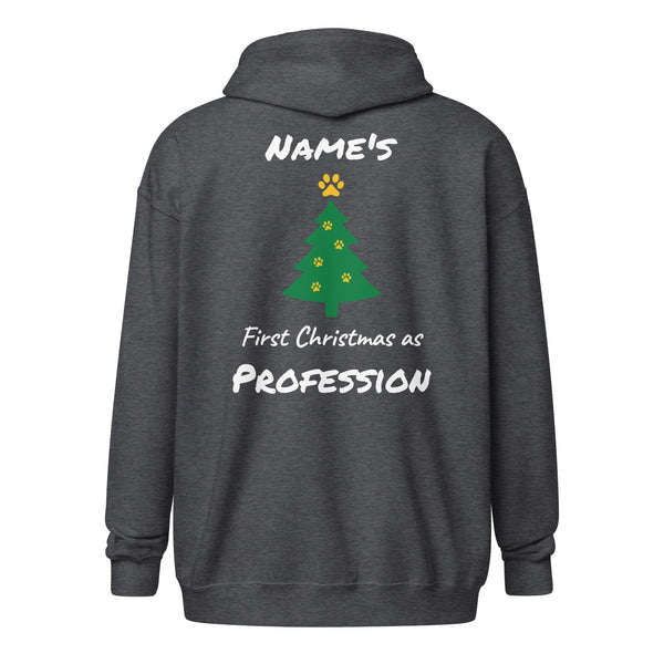 First Christmas As - Personalizable zip hoodie-Unisex Zip Hoodie | Gildan 18600-I love Veterinary