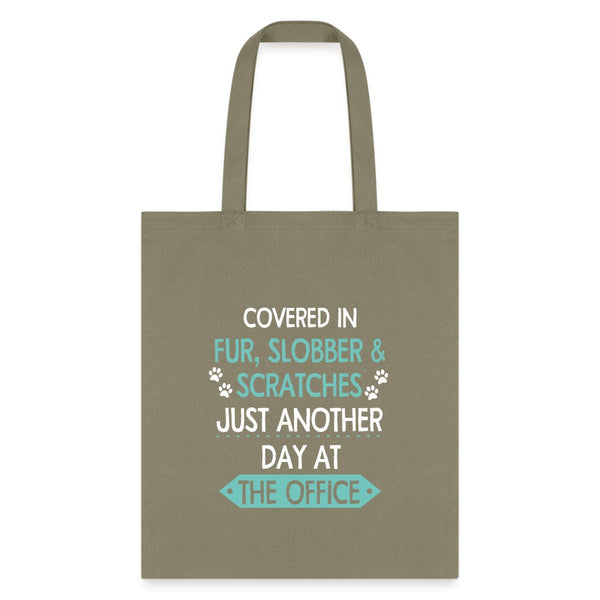 Fur Slobber Scratches (Teal) Cotton Tote Bag-Tote Bag | Q-Tees Q800-I love Veterinary