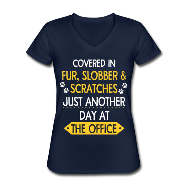 Fur, Slobber, Scratches Women's V-Neck T-Shirt-Women's V-Neck T-Shirt | Fruit of the Loom L39VR-I love Veterinary