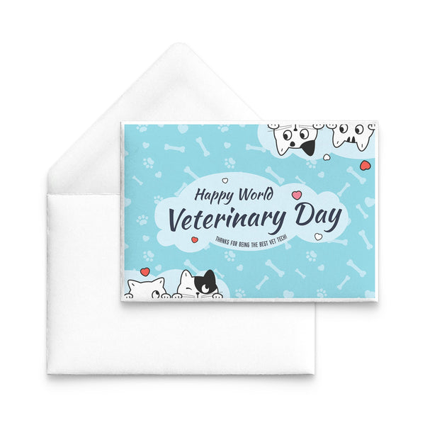 Happy World Veterinary Day! Vet Tech Flat Card-Postcards-I love Veterinary