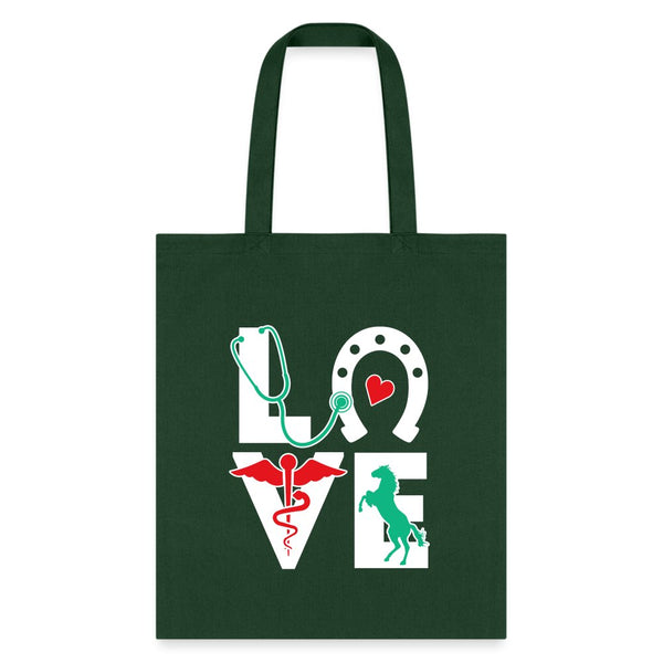 Horse Love Equine Veterinarian Cotton Tote Bag-Tote Bag | Q-Tees Q800-I love Veterinary