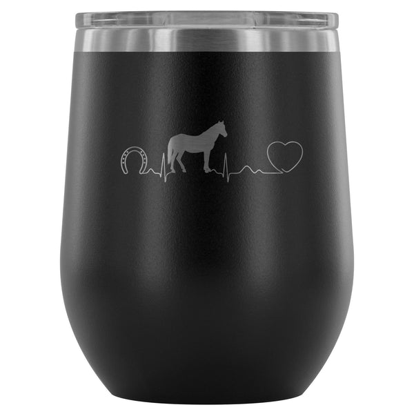Horse pulse 12oz Wine Tumbler-Wine Tumbler-I love Veterinary