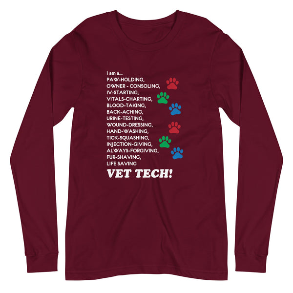 I am a... Vet Tech Unisex Premium Long Sleeve T-Shirt-Unisex Long Sleeve Shirt | Bella + Canvas 3501-I love Veterinary