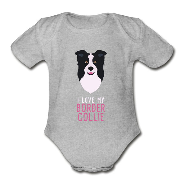 I love my Border Collie Onesie-Organic Short Sleeve Baby Bodysuit | Spreadshirt 401-I love Veterinary