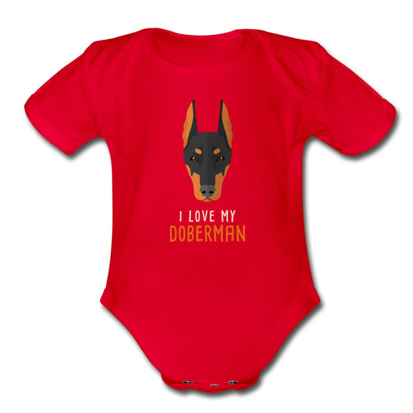 I love my Doberman Onesie-Organic Short Sleeve Baby Bodysuit | Spreadshirt 401-I love Veterinary