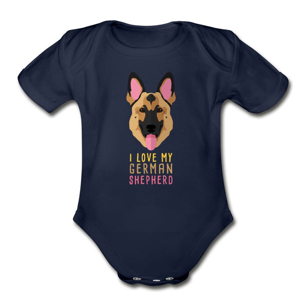 I love my German Shepherd Onesie-Organic Short Sleeve Baby Bodysuit | Spreadshirt 401-I love Veterinary
