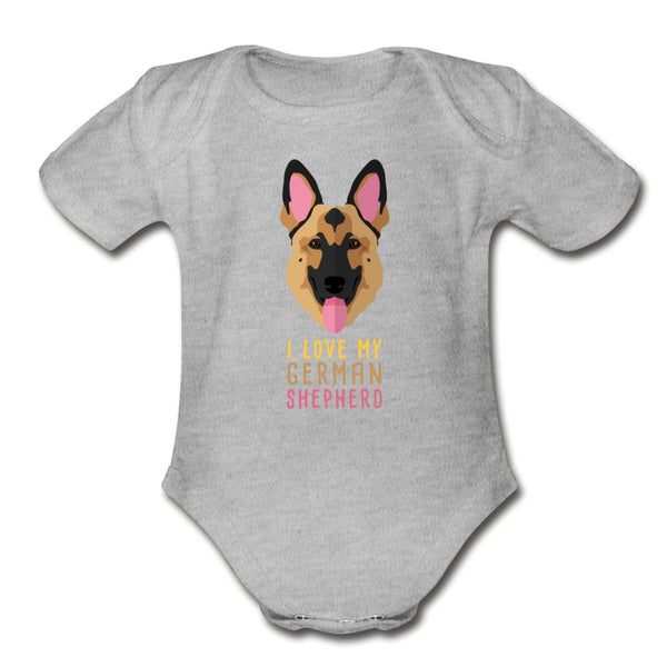 I love my German Shepherd Onesie-Organic Short Sleeve Baby Bodysuit | Spreadshirt 401-I love Veterinary