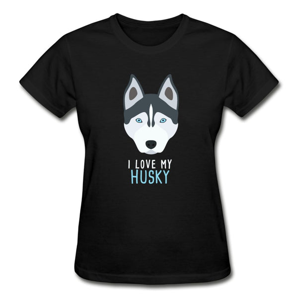 I love my Husky Gildan Ultra Cotton Ladies T-Shirt-Ultra Cotton Ladies T-Shirt | Gildan G200L-I love Veterinary