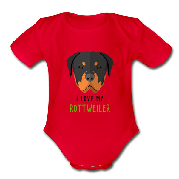 I love my Rottweiler Onesie Baby Bodysuit-Organic Short Sleeve Baby Bodysuit | Spreadshirt 401-I love Veterinary