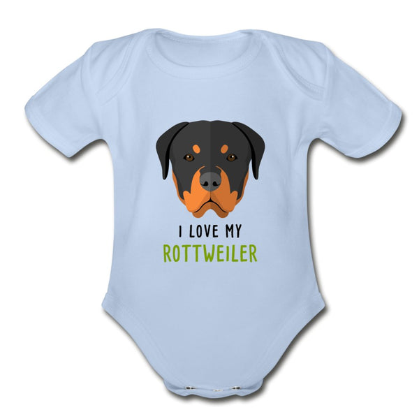 I love my Rottweiler Onesie Baby Bodysuit-Organic Short Sleeve Baby Bodysuit | Spreadshirt 401-I love Veterinary