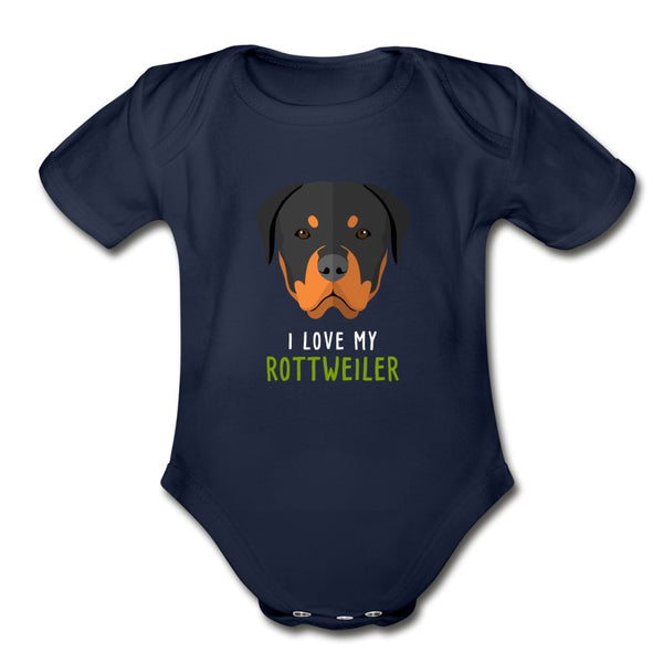 I love my Rottweiler Onesie-Organic Short Sleeve Baby Bodysuit | Spreadshirt 401-I love Veterinary