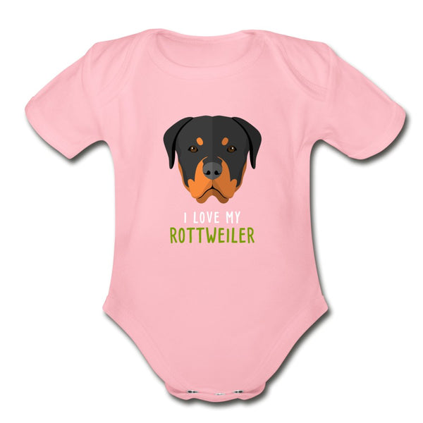 I love my Rottweiler Onesie-Organic Short Sleeve Baby Bodysuit | Spreadshirt 401-I love Veterinary